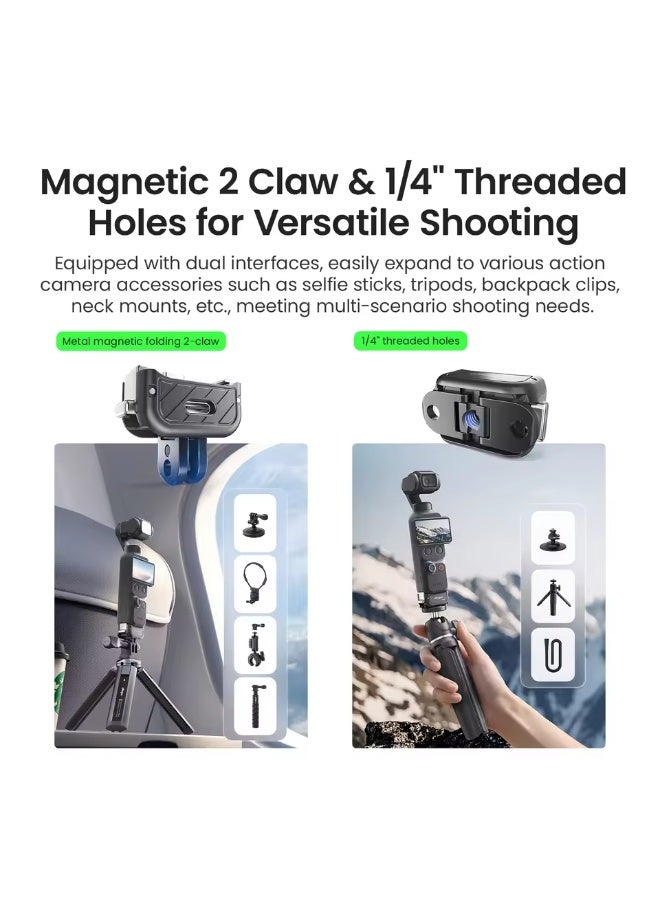 aMagisn Magnetic Quick‑Release Base Mount for DJI Osmo Pocket 4P / 4 / 3, Built‑in Type‑C Port for Microphone Input & Charging, Gimbal Camera Expansion Accessory - Image 5