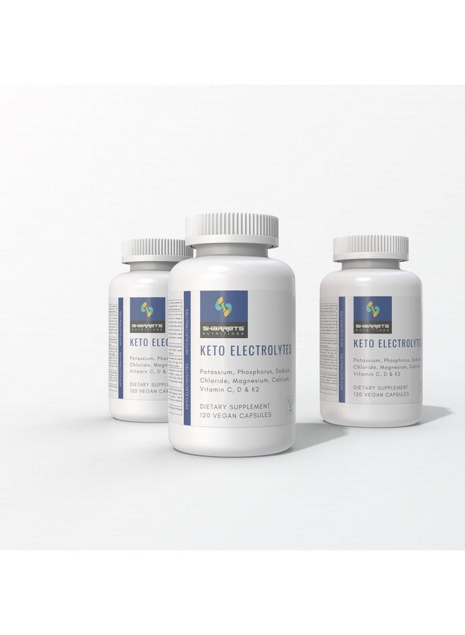 Sharrets Keto Electrolytes 3 X 120 Capsules- Essential Minerals (K,P, Na,Cl, Mg,Ca) And Vitamins C, D, & K2- For Optimal Energy & Hydration. - Image 1