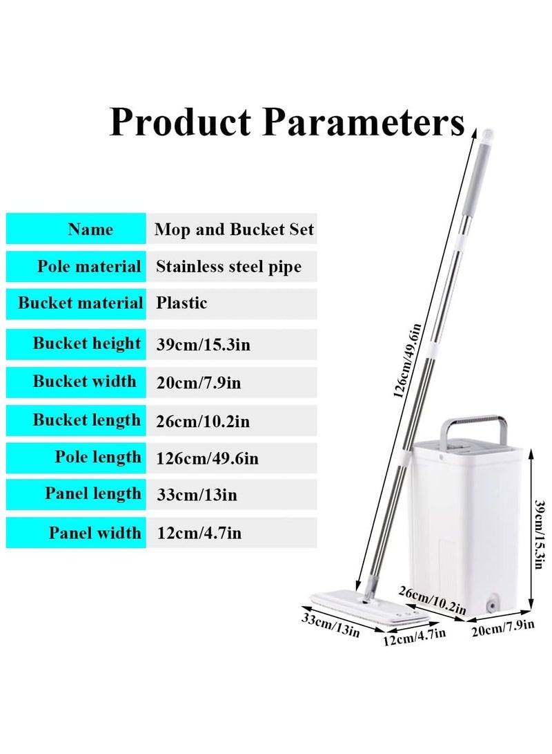 Joyelink Mop and Bucket with Wringer Set,Hands Free Flat Floor Mop and Bucket Set for Home Floor Cleaning,Stainless-Steel Handle 4 Washable & Reusable Microfiber Pads for Hardwood Laminate Floors - Image 3