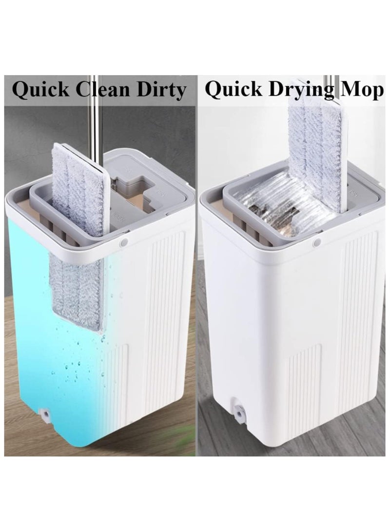 Joyelink Mop and Bucket with Wringer Set,Hands Free Flat Floor Mop and Bucket Set for Home Floor Cleaning,Stainless-Steel Handle 4 Washable & Reusable Microfiber Pads for Hardwood Laminate Floors - Image 5