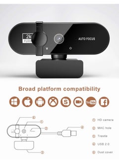 General 2k camera, 4k webcam, mini 1080P full hd webcam, camera with autofocus microphone, suitable for PC laptop online camera  - Image 5