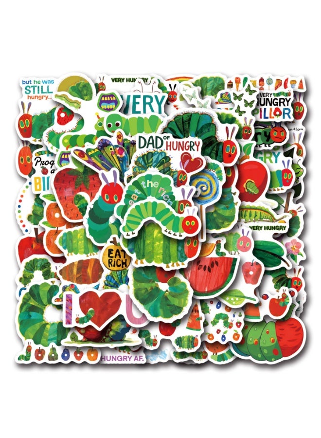 NIBEMINENT 55 Pcs The Very Hungry Caterpillar Deco Kit Waterproof Stickers, High Definition Printing Bright Colors, Suitable for Laptop Skateboard Luggage Water Bottle Guitar DIY  - Image 2