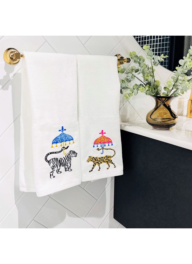 Ge Living Decorative Tiger Patterned Safari Series Face Towel (1 Piece)  - Image 2