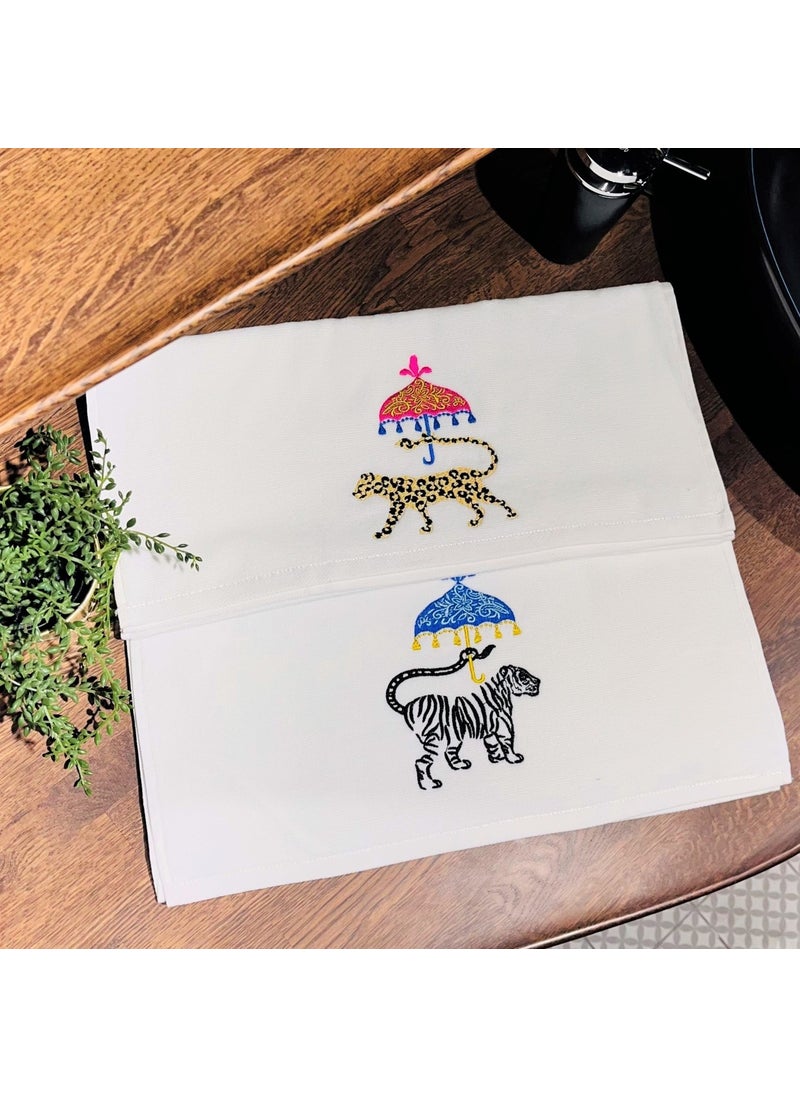 Ge Living Decorative Tiger Patterned Safari Series Face Towel (1 Piece)  - Image 3