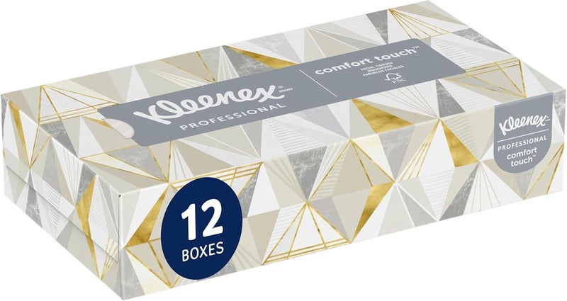 Kleenex Professional Facial Tissue - 12 Boxes of Comfort Touch, 125 Tissues Each, Total 1,500 Tissues - Image 1