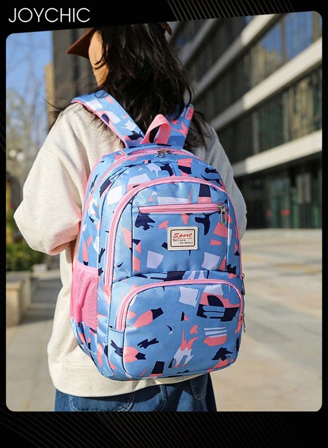 Joychic طقم حقيبة مدرسية مقاومة للماء من النايلون مكون من 3 قطع، حقيبة ظهر كبيرة السعة ومتينة مع جيب أمامي لطلاب المرحلة المتوسطة والثانوية - Image 2