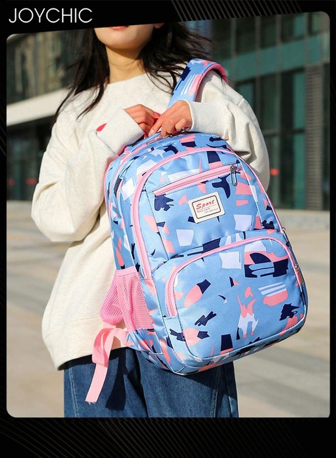 Joychic طقم حقيبة مدرسية مقاومة للماء من النايلون مكون من 3 قطع، حقيبة ظهر كبيرة السعة ومتينة مع جيب أمامي لطلاب المرحلة المتوسطة والثانوية - Image 3