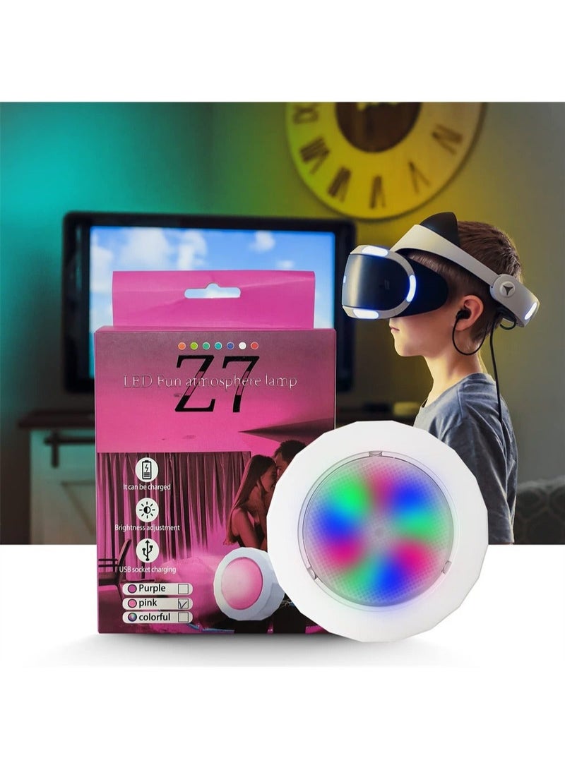 كابتن تيك ضوء LED، ضوء جو رومانسي، مصباح ملحقات الإضاءة الداخلية للسيارة LED، 7 ألوان، قابل لإعادة الشحن، مصباح بجانب السرير، أضواء USB صغيرة للجو، ضوء قراءة ليلي محمول - Image 2