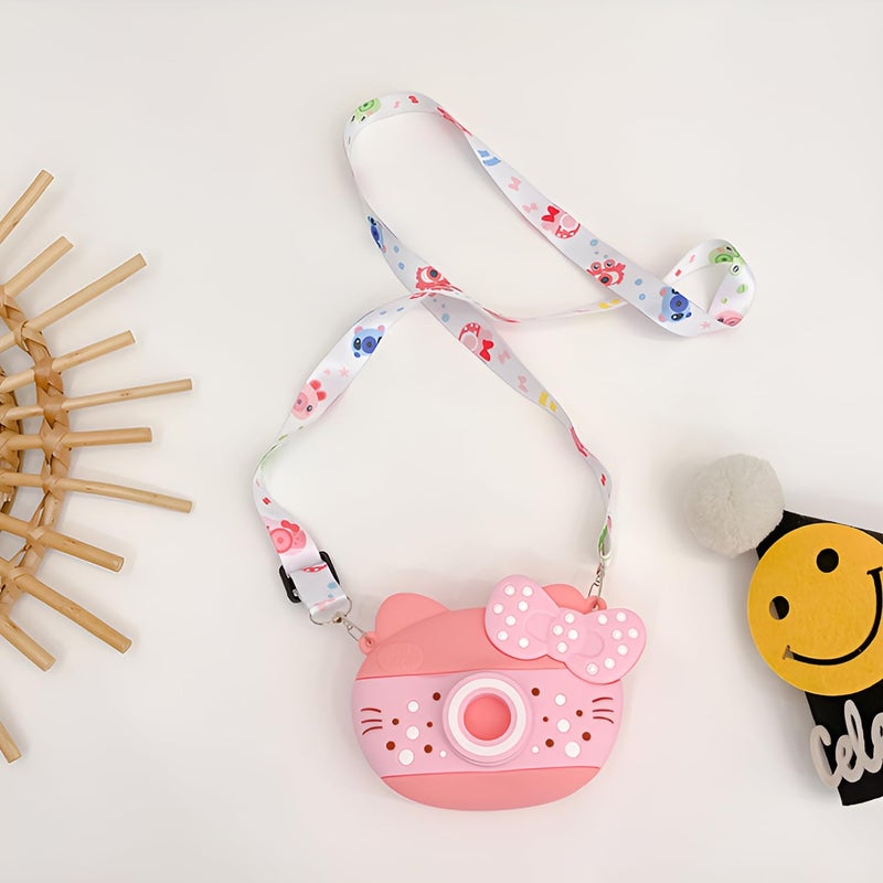 Syga Girls Cute Cartoon Camera-Shaped Kids Shoulder Bag – Soft Silicone Crossbody Bag with Adjustable Strap for Girls - Image 5