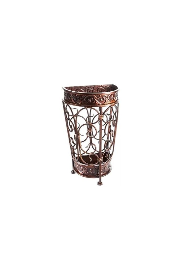 Brelso Super Quality Umbrella Stand, Umbrella Holder, Antique Look Metal, Entry Hallway DÃ©cor, Wallside Style, w/Removable Drip Tray (Mahogany)