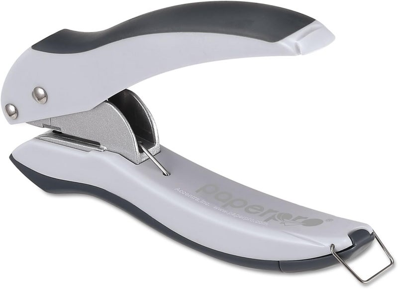 Bostitch Office EZ Squeeze One-Hole Punch, 10 Sheet Capacity, Lightweight, Gray/Blue (2402) - Image 4
