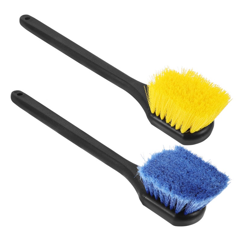 2pcs Handle Wheel Cleaning Brush Wheel Cleaning Brushes Car Wash Brushes Tire Cleaner Brush Wheel Brush Auto Wheel Cleaning Brush - Image 1