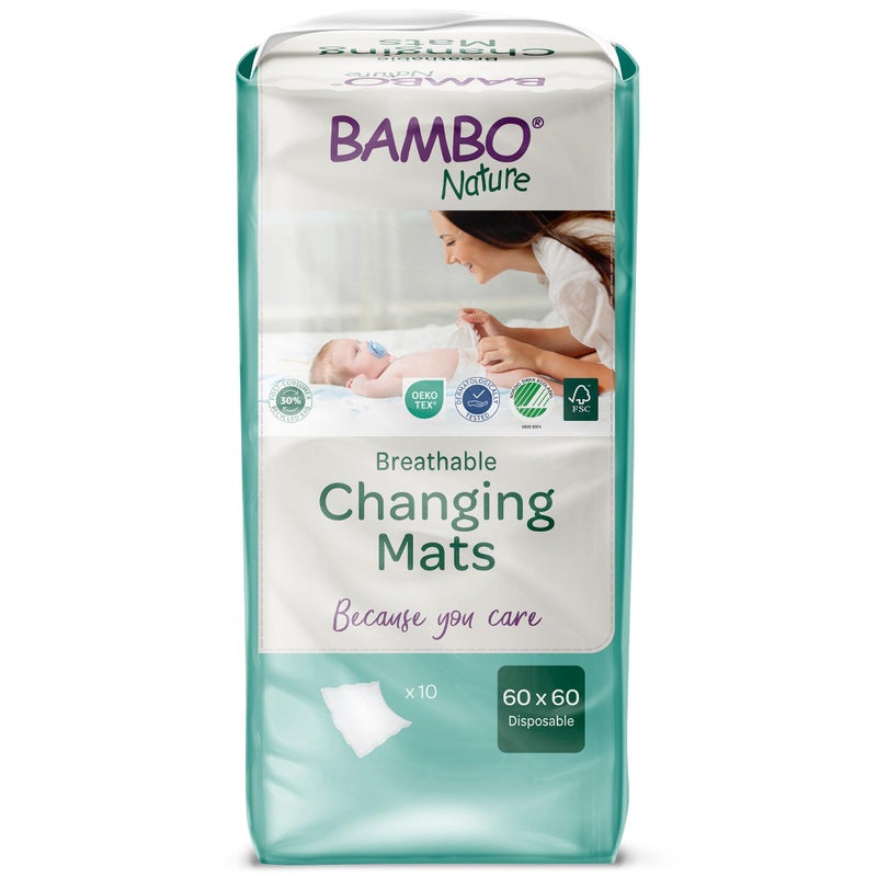 Bambo Nature Changing Mat BioBased Extra Soft Ultra Absorbent and Breathable 20 Count