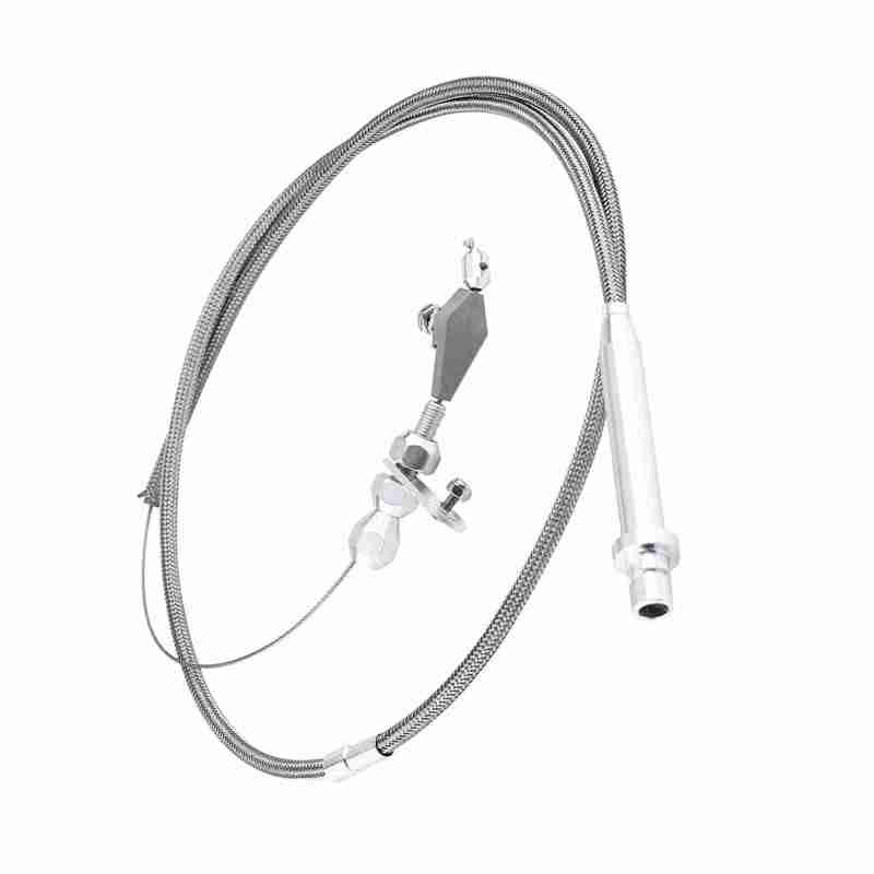 For Chevy TH350 Stainless Steel Braided Transmission Kick Down Cable Detent Kickdown - Image 1