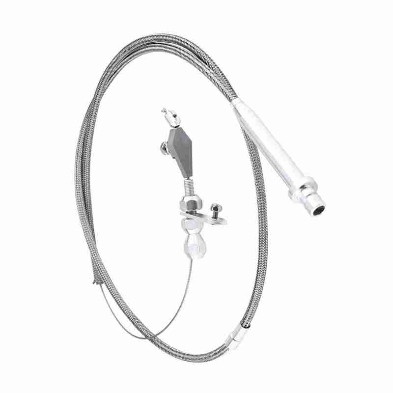For Chevy TH350 Stainless Steel Braided Transmission Kick Down Cable Detent Kickdown - Image 3