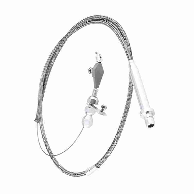 For Chevy TH350 Stainless Steel Braided Transmission Kick Down Cable Detent Kickdown - Image 2