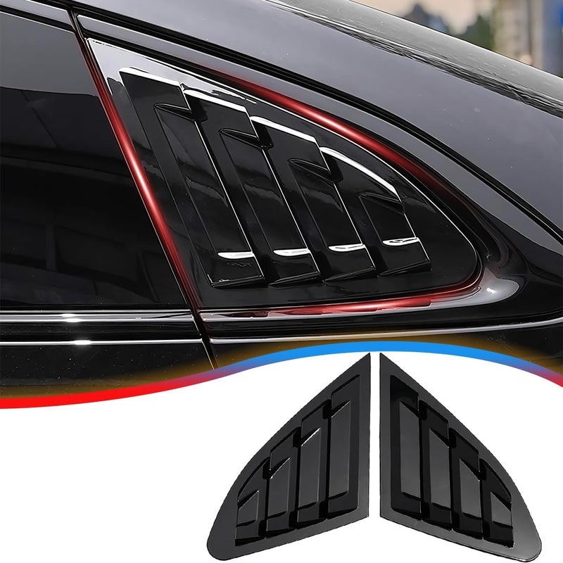 MUXEE Rear Side Window Louvers for Chevrolet Malibu 2016-2024 - 2PCS Bright Black ABS Trim - Image 1