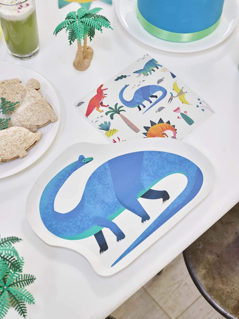 Talking Tables Dinosaur Paper Napkins Serviettes For Girls or Boys Birthday Party, 13" x 13", Mixed colors, 20Pk - Image 3