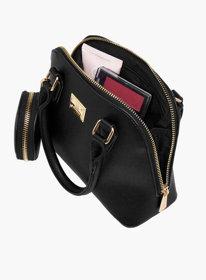 Flora Bella By Shoexpress Textured Tote Bag with Double Handle and Detachable Coin Pouch