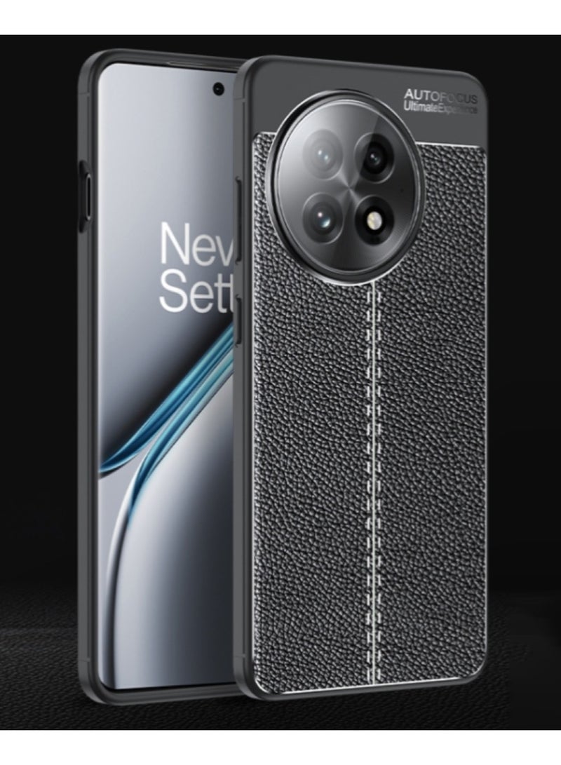 Case For Oneplus Ace 5 5G / Oneplus Ace 5 Pro 5G  ,- Brushed Shockproof Protection Cover Leather Pattern Durable - Case Premium Quality Slip-Resistant With Protection For Camera - Black