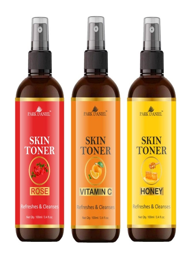 Park Daniel Rose,Vitamin C & Honey Skin Toner Combo Pack Of 3 Bottles Of 100ml (300ml) - Image 2