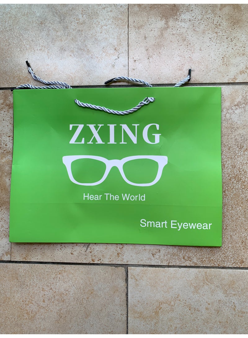 ZXING ‌BAG 02‌ 10-Pack Green Paper Gift Bags with Handles Medium Size Approx 13.78 x 5.12 x 10.24 Inches 35 x 13 x 26 cm Reusable Eco Friendly Party Favor Bags for Weddings Birthdays Bridal Showers Boutiques Small Businesses Bulk Wholesale Kraft Gift Bags - Image 1