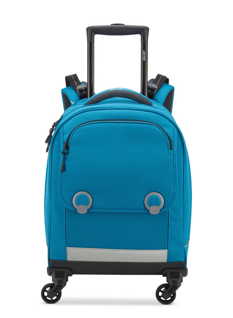 ديلسي حقيبة مدرسية للأطفال بعجلات (4 عجلات) بتصميم عمودي، مقاس 15.6 بوصة، وزن 2.3 كجم، سعة 37 لتر – أزرق بَطّي - Image 1