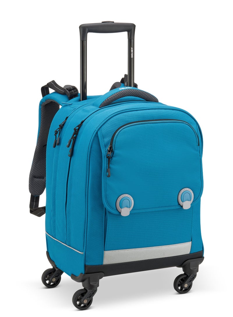 ديلسي حقيبة مدرسية للأطفال بعجلات (4 عجلات) بتصميم عمودي، مقاس 15.6 بوصة، وزن 2.3 كجم، سعة 37 لتر – أزرق بَطّي - Image 2