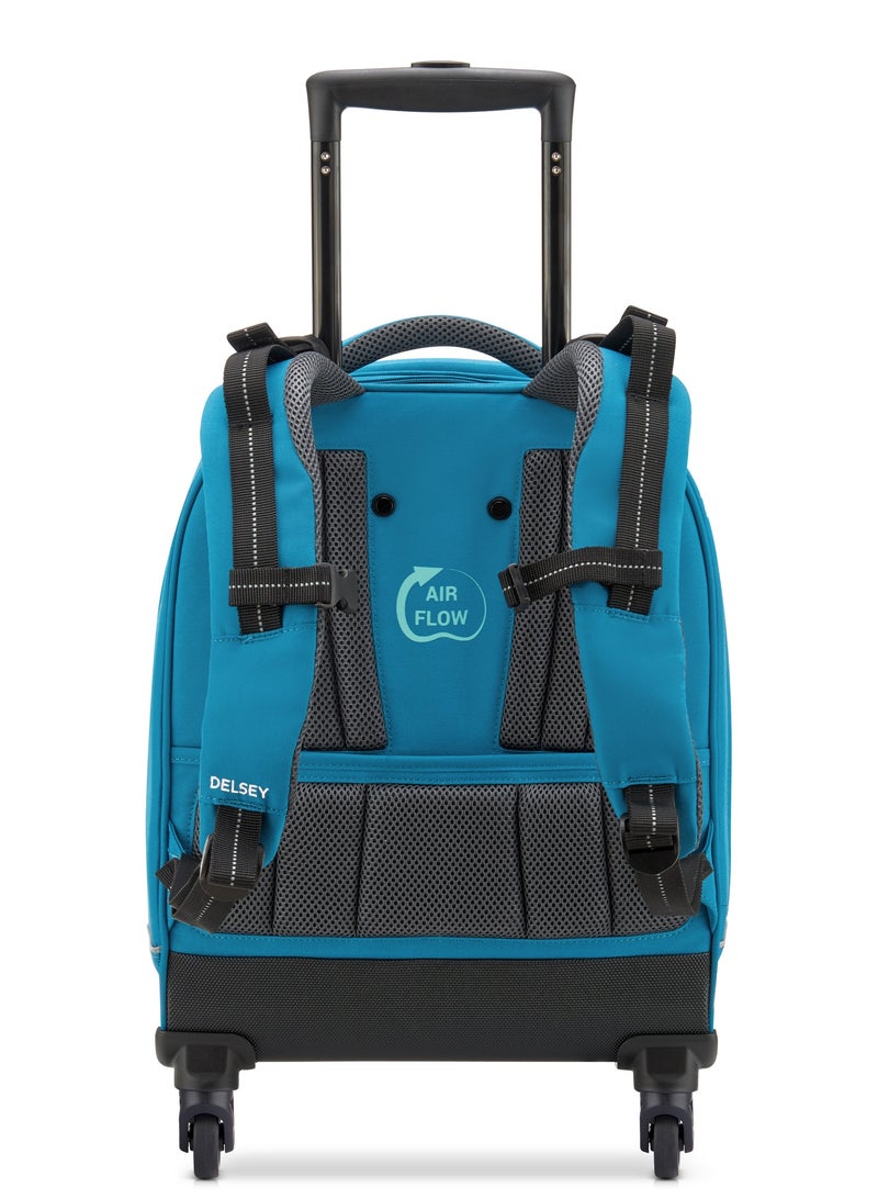 ديلسي حقيبة مدرسية للأطفال بعجلات (4 عجلات) بتصميم عمودي، مقاس 15.6 بوصة، وزن 2.3 كجم، سعة 37 لتر – أزرق بَطّي - Image 4