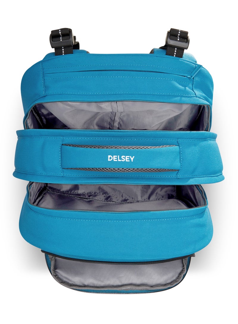 ديلسي حقيبة مدرسية للأطفال بعجلات (4 عجلات) بتصميم عمودي، مقاس 15.6 بوصة، وزن 2.3 كجم، سعة 37 لتر – أزرق بَطّي - Image 3