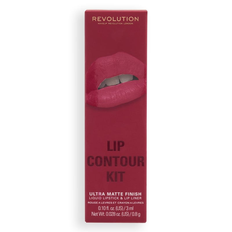 Revolution Lip Contour Matte Lipstick & Liner Duo – Fierce Wine - Image 4