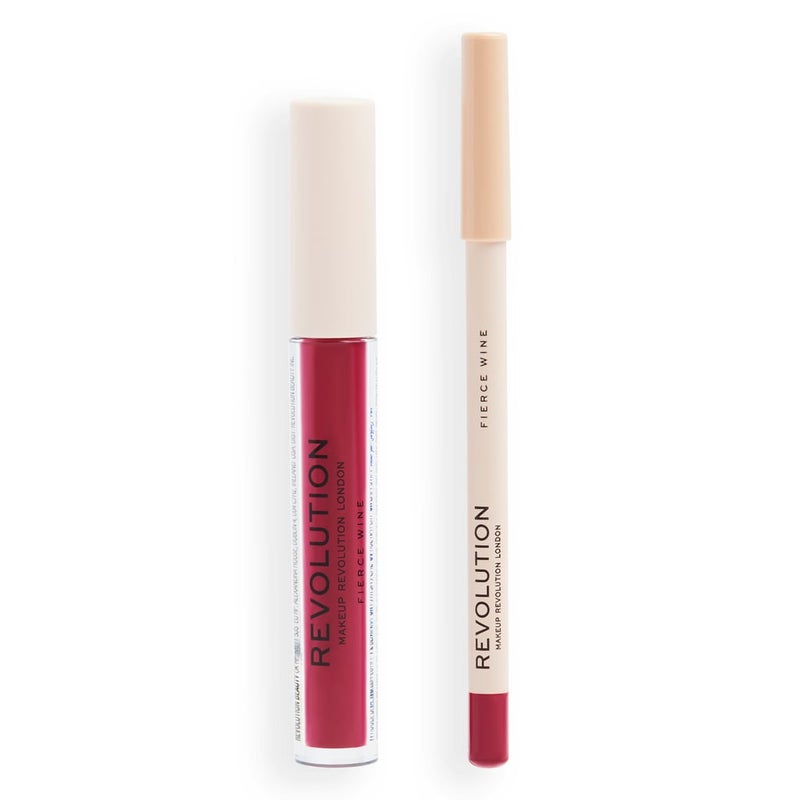Revolution Lip Contour Matte Lipstick & Liner Duo – Fierce Wine - Image 2