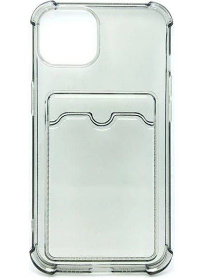 TahTicMer Apple iPhone 12 Pro Max Case Silicone Transparent Credit Card Holder Compartment Anti-Shock Four Corner Impact Protection  - Image 1