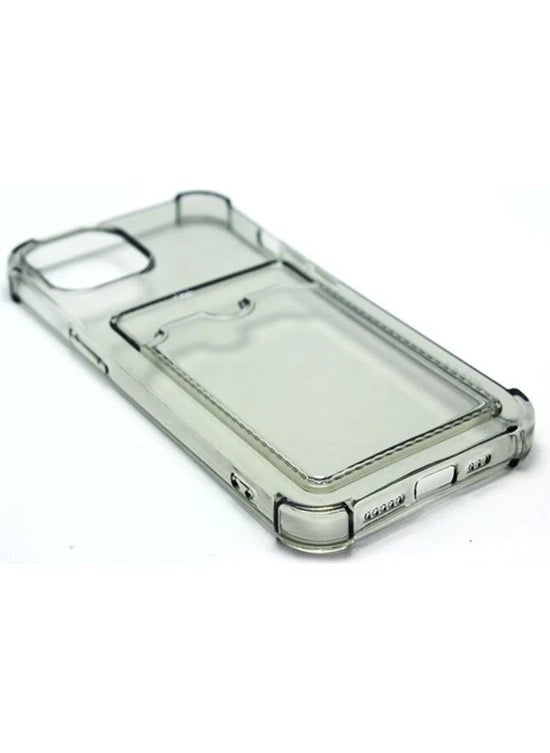 TahTicMer Apple iPhone 12 Pro Max Case Silicone Transparent Credit Card Holder Compartment Anti-Shock Four Corner Impact Protection  - Image 2