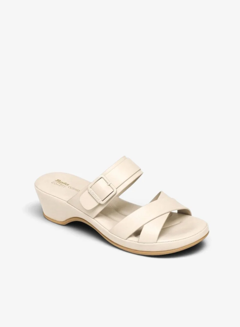 Bata Buckle Strap Comfort Wedge Sandals