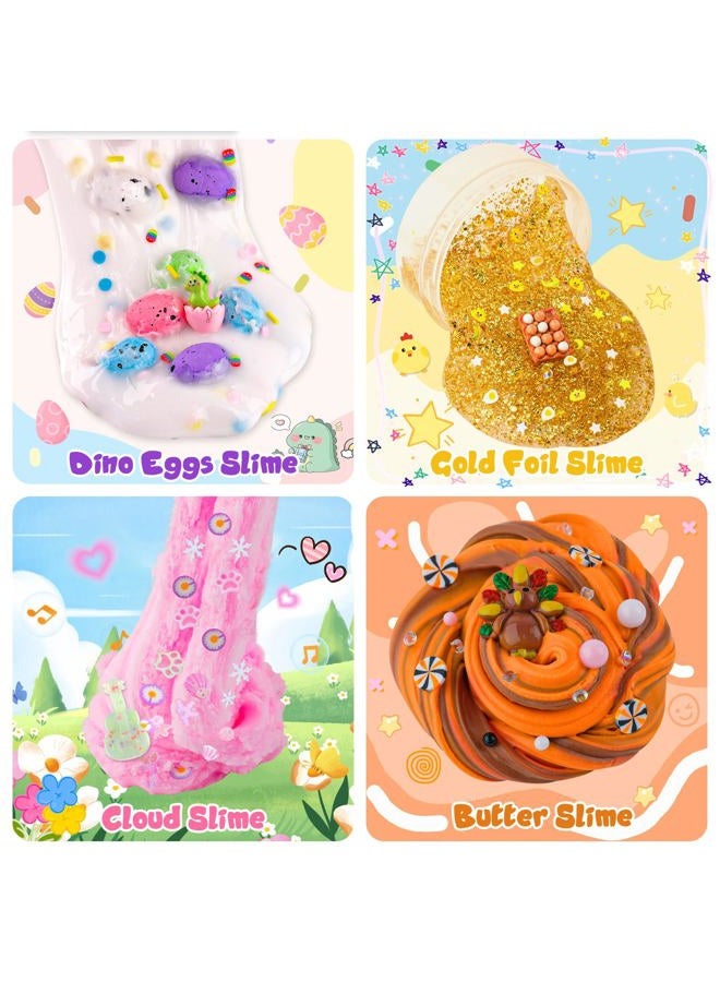 Okaybee 8 Pcs 100ml Slime for Kids Various Textures Slime Contains Bingsu Crunchy Butter Cloud Transparent Slime Party Favors for Girls Boys - Image 4