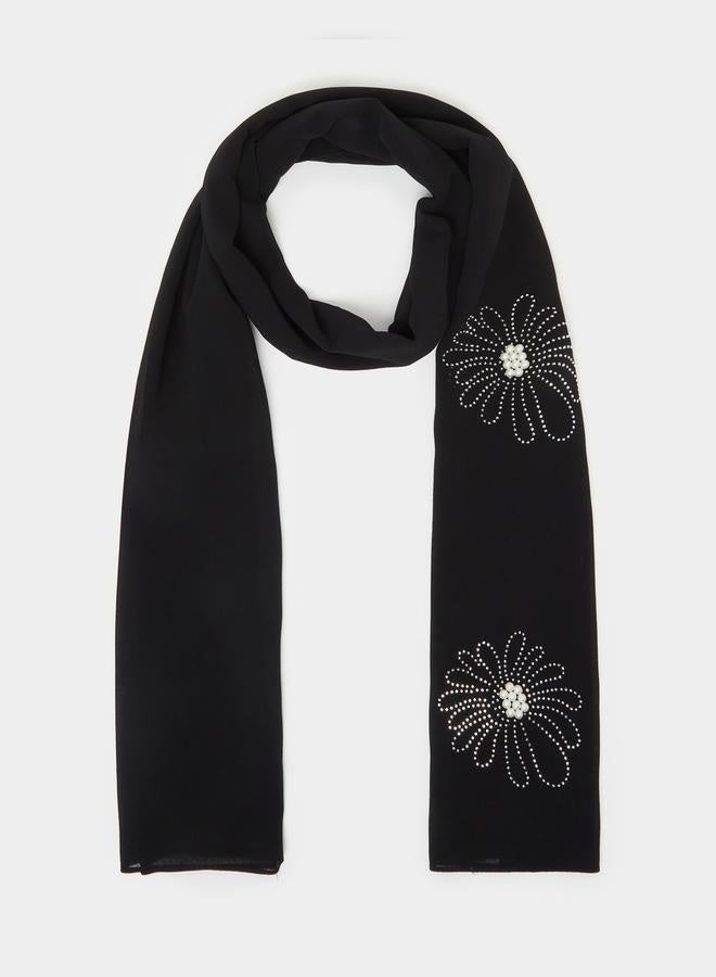 Styli Faux Pearl Embellished Cotton Hijab  - Image 1