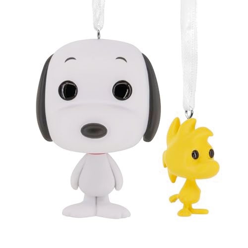 Hallmark Christmas Ornaments, Peanuts Snoopy and Woodstock Funko POP! Ornaments, Set of 2, Pop Culture Gifts - Image 1