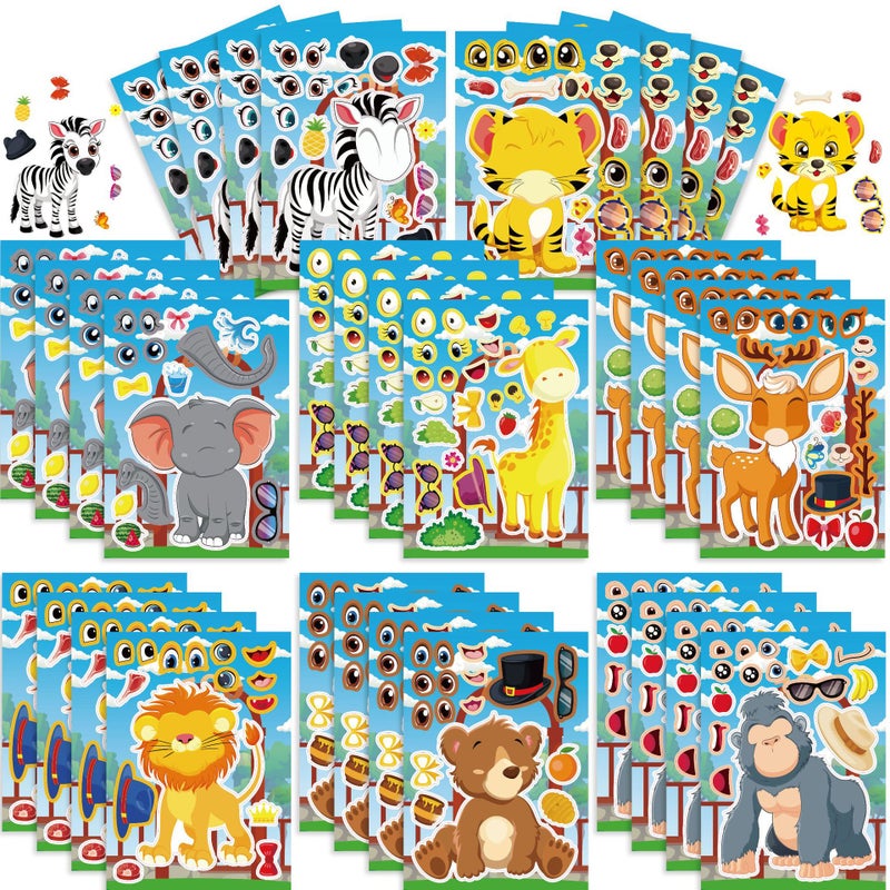 Cm2310011 Children'S Cartoon Cute Cartoon Parent-Child Animal Dog Puzzle Interactive Puzzle Diy Face Stickers - Image 2