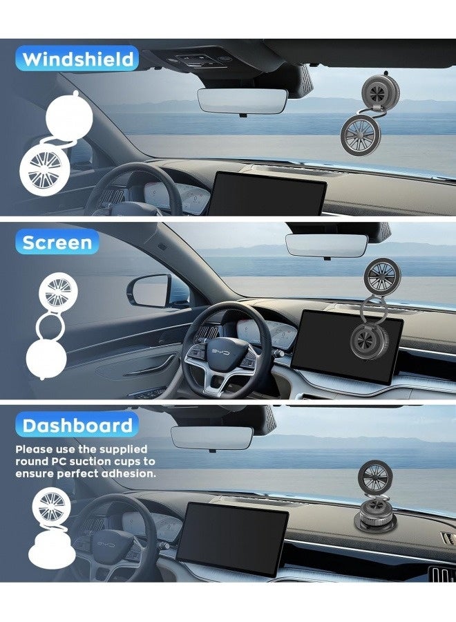 for Magsafe Car Mount, Upgraded Vacuum Magnetic Phone Holder for Car, 360° Adjustable Suction Phone Mount for Car, Gym, Mirror and Any Glass Flat Surface (Black) - Image 2