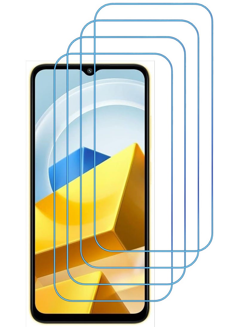 ACLIX 4 Pieces Antistatic ESD Dustproof Premium Quality High Definition Clear Tempered Glass Screen Protector Designed For Xiaomi Poco M5 - Image 1