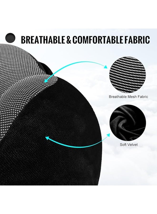 Travel Pillow, Neck Pillow for Travel with Hood for Airplane, Velvet Memory Foam Neck Pillow Adult Head & Neck Support, for Long Flights Plane, Office, Cars Sleeping & Rest - Image 5