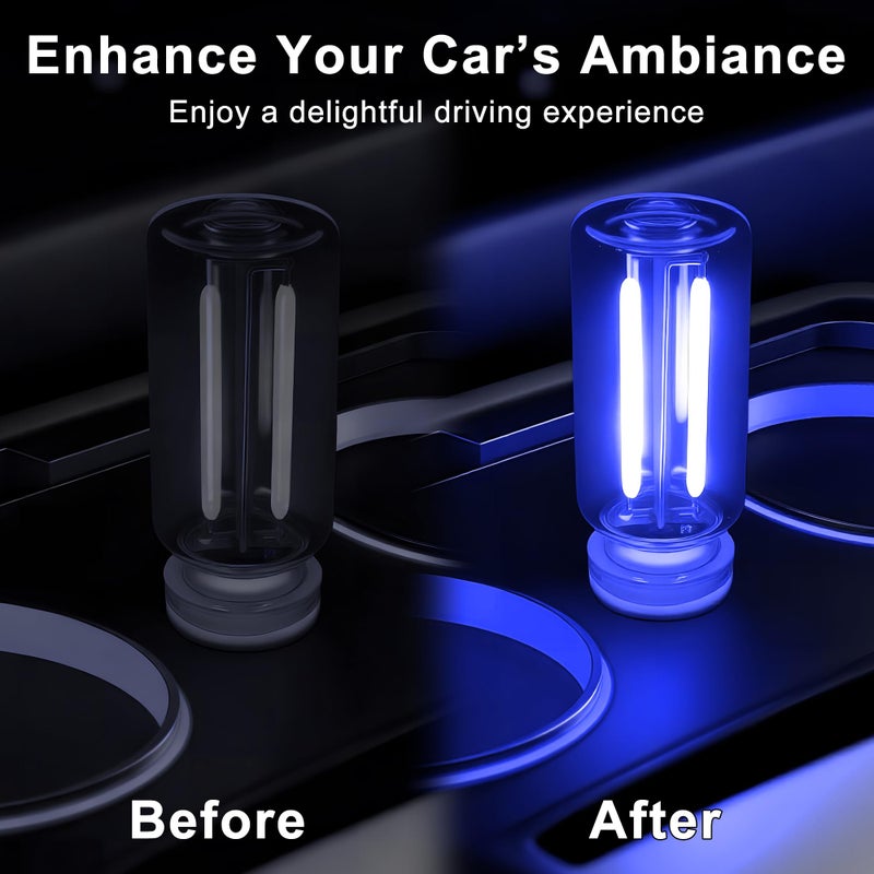 Ligrel Car USB Night Light Touch Dimmable - 2-Pack Retro LED Filament Lamp for Truck Interior, Bedroom & Camping | Glass Bottle Ambiance Lighting (Blue) - Image 4