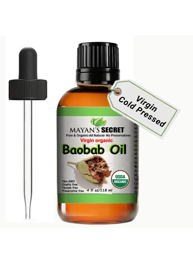 Mayan's Secret Mayans Secret Virgin Organic Baobab Oil Cold Pressed Unrefined for Skin Hair and Massage 4 fl oz - Image 3