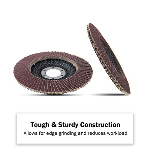 KSEIBI 4 1/2 Inch Flap Disc Aluminum Oxide 10 Pack Auto Body Sanding Grinding Wheel (240 Grit) 686013 - Image 3