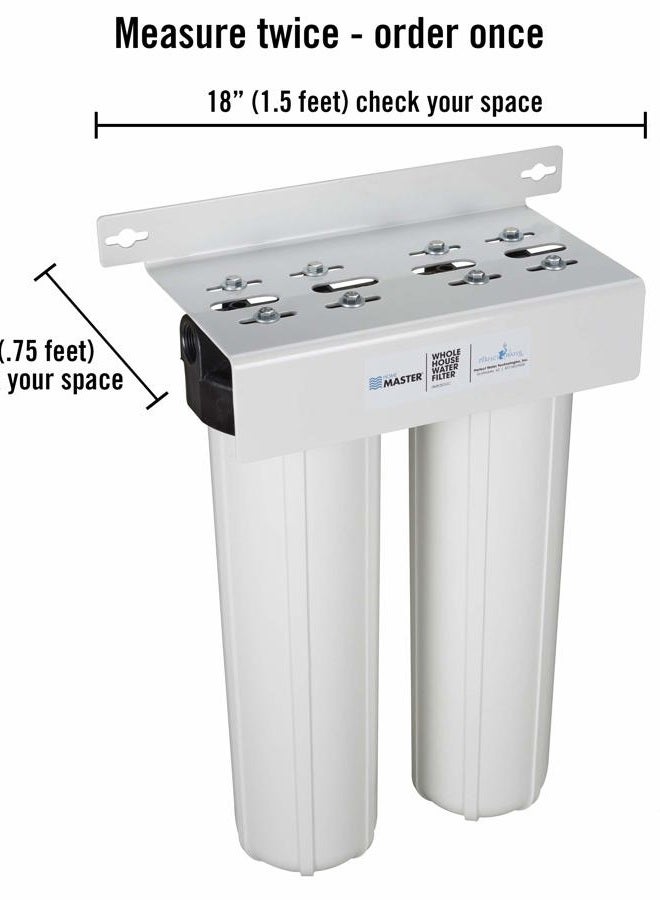 Home Master HMF2SdgC Whole House Water Filter, 4-layer sediment filter 25 to 1 micron, Radial Flow Carbon 20gpm, 1” NPT ports, Patented heavy steel bracket fits 16” wall studs, Pressure Performance - Image 2