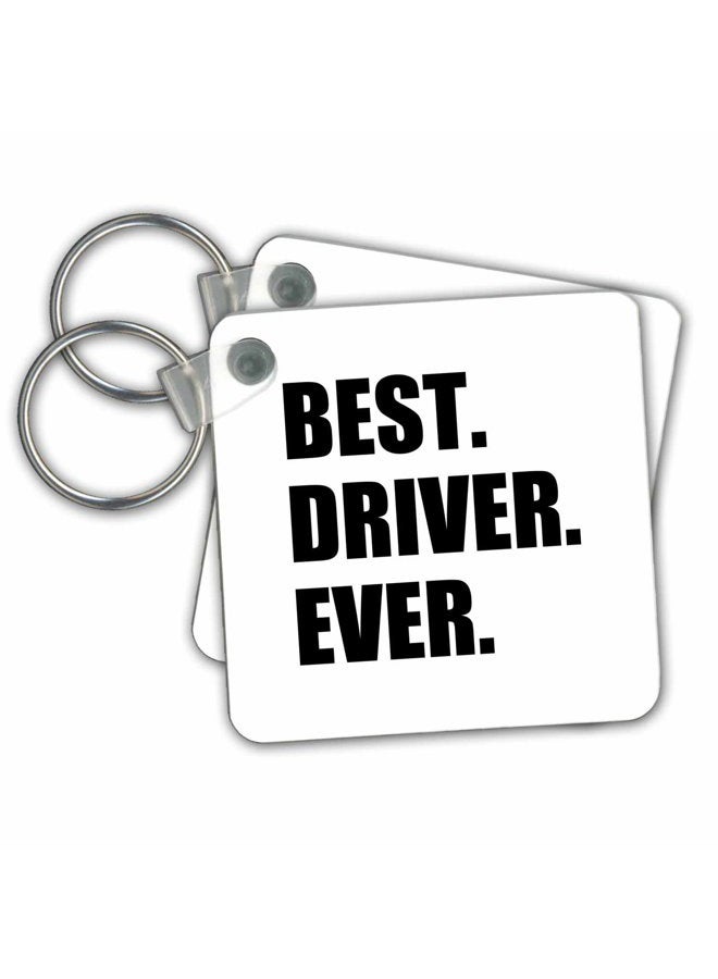 Best Driver Ever - driving job gift - text - Key Chains, 2.25 x 2.25 inches, set of 2 (kc_184994_1)