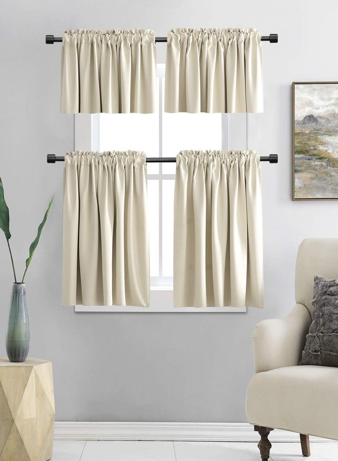 DONREN Cream Beige 20 Inch Length Short RV Curtains for Camper Kitchen Room Darkening Small Window Curtain Tiers for Nursery Bathroom Loft 24 Wide by 20 Long Set of 2 Panels - Image 4