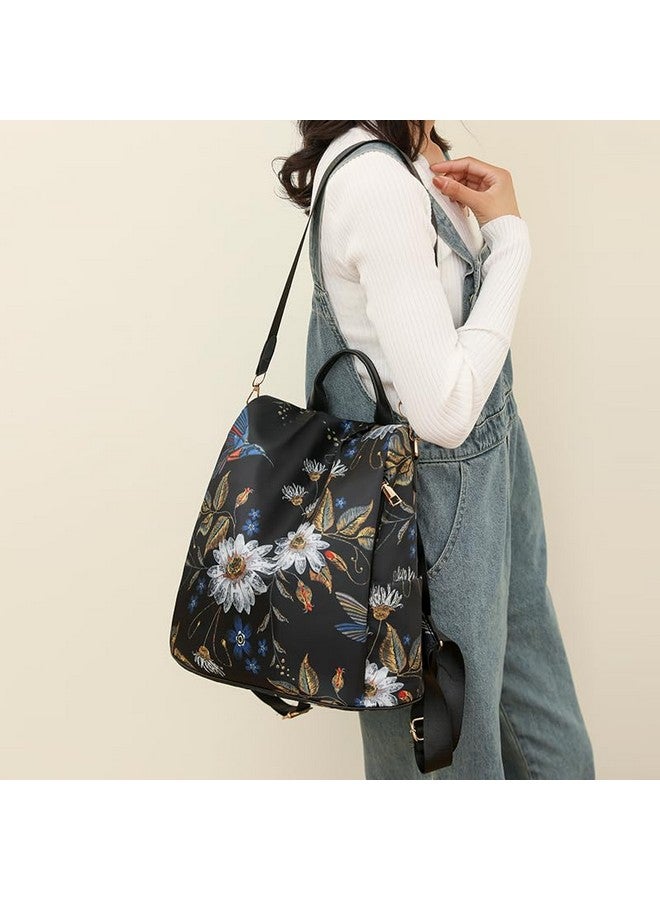 Moca حقيبة ظهر نايلون عصرية غير رسمية للنساء والفتيات مقاس M حقيبة متعددة الاستخدامات للسفر، غير رسمية، كلية، مكتب، هدية عمل للنساء (طائر الطنان) - Image 5