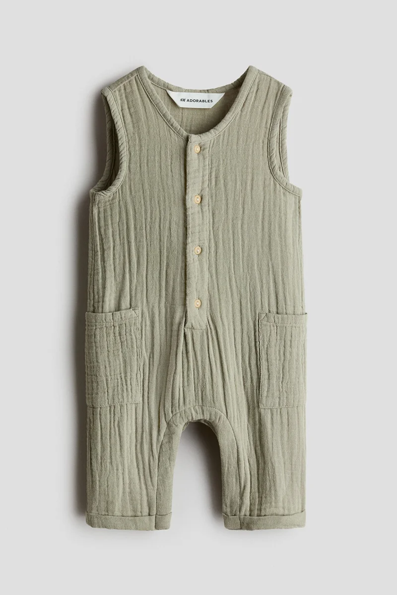 H&M Cotton muslin romper suit